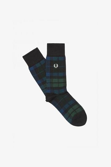 Fred Perry Black Watch Tartan Miesten Sukat Tummanvihreä | FI 1886AHKP